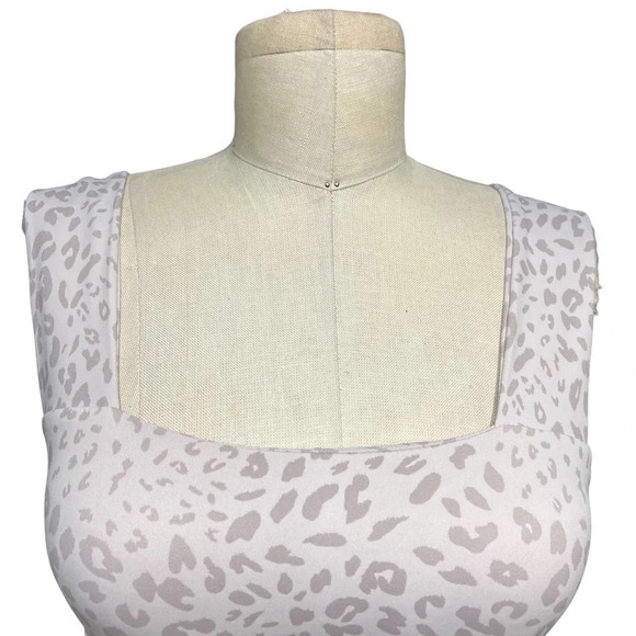 Allfenix Sports Bra Activewear Cheetah Leopard Animal Print White Gray Size XS - Picture 3 of 12